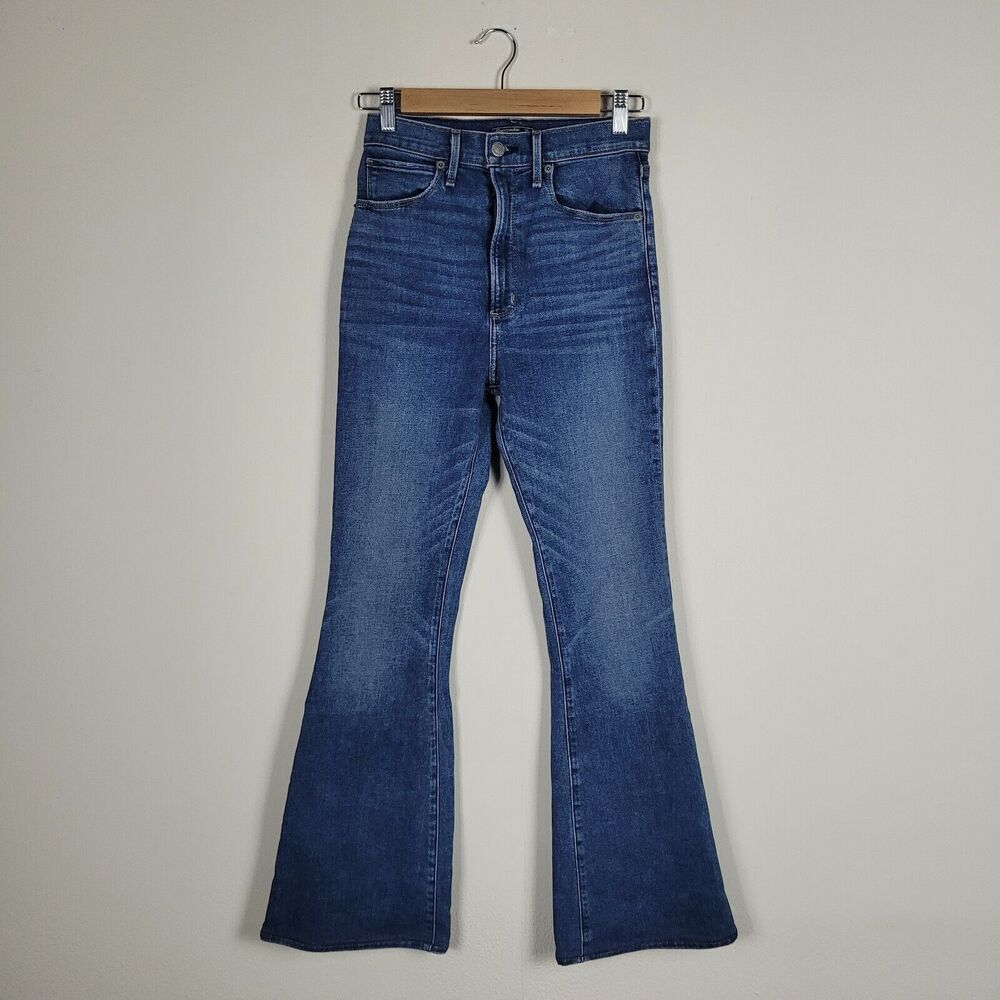 Abercrombie & Fitch Jeans Womens 25 0 Regular Blue Denim Flare High Rise